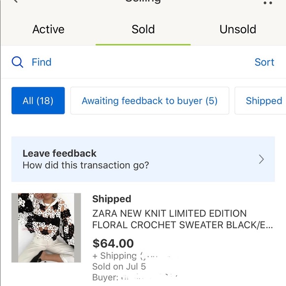 •SOLD• LIMITED EDIT ZARA CROCHETED FLORAL SWEATER - Picture 2 of 8